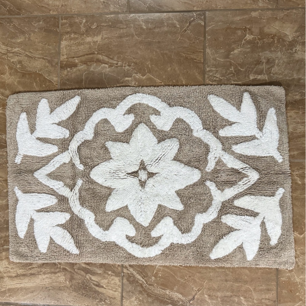 White and Beige Rug